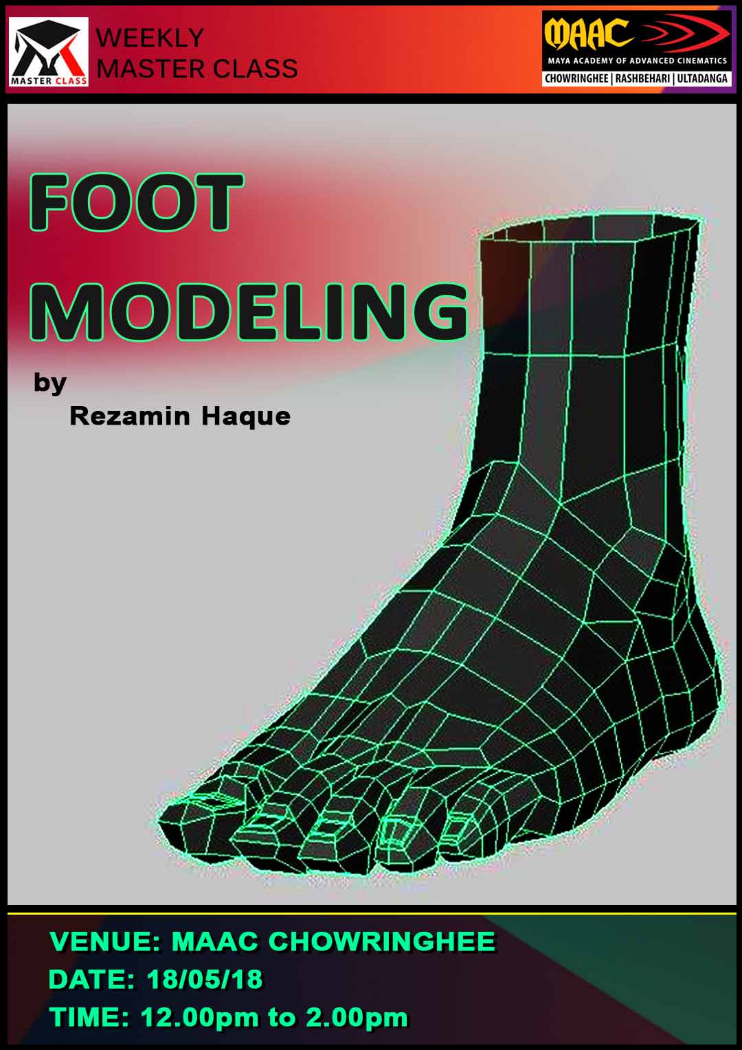 Weekly Master Class on Foot Modeling
