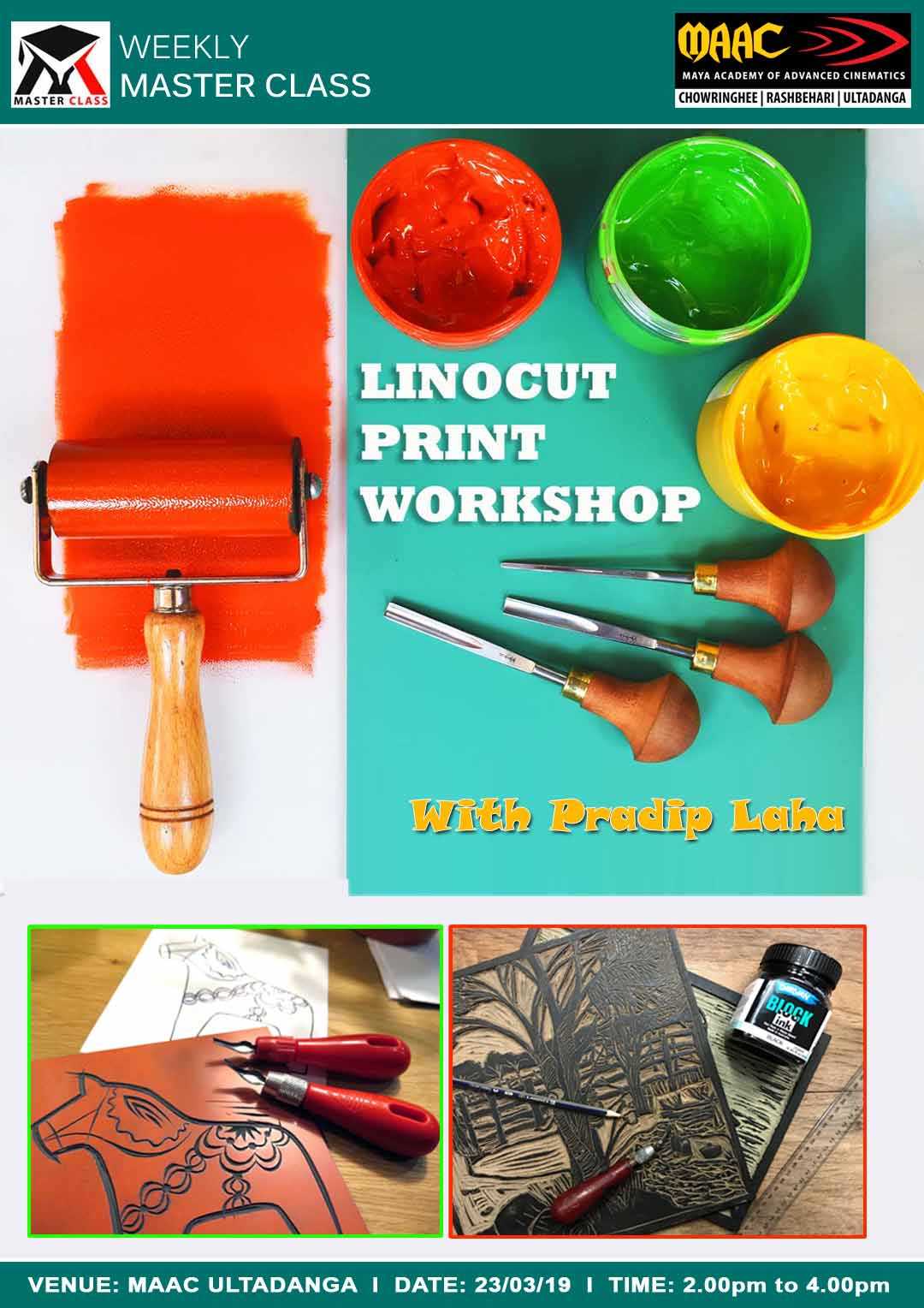 Weekly Master Class on Linocut Print Workshop