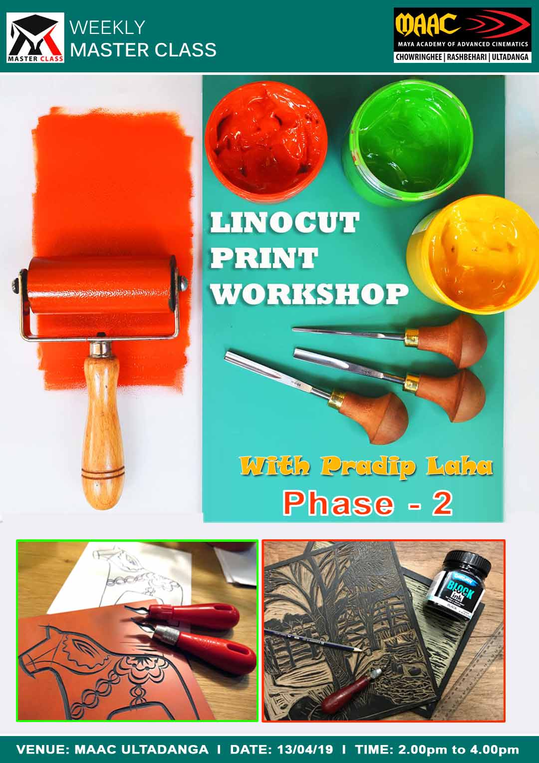 Weekly Master Class on Linocut Print Workshop Phase-2