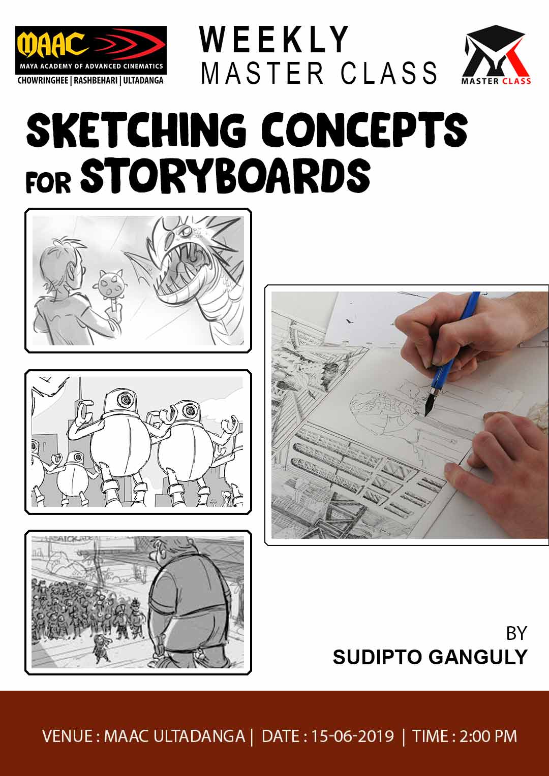 Weekly Master Class on Sketching Concepts for Story Boards