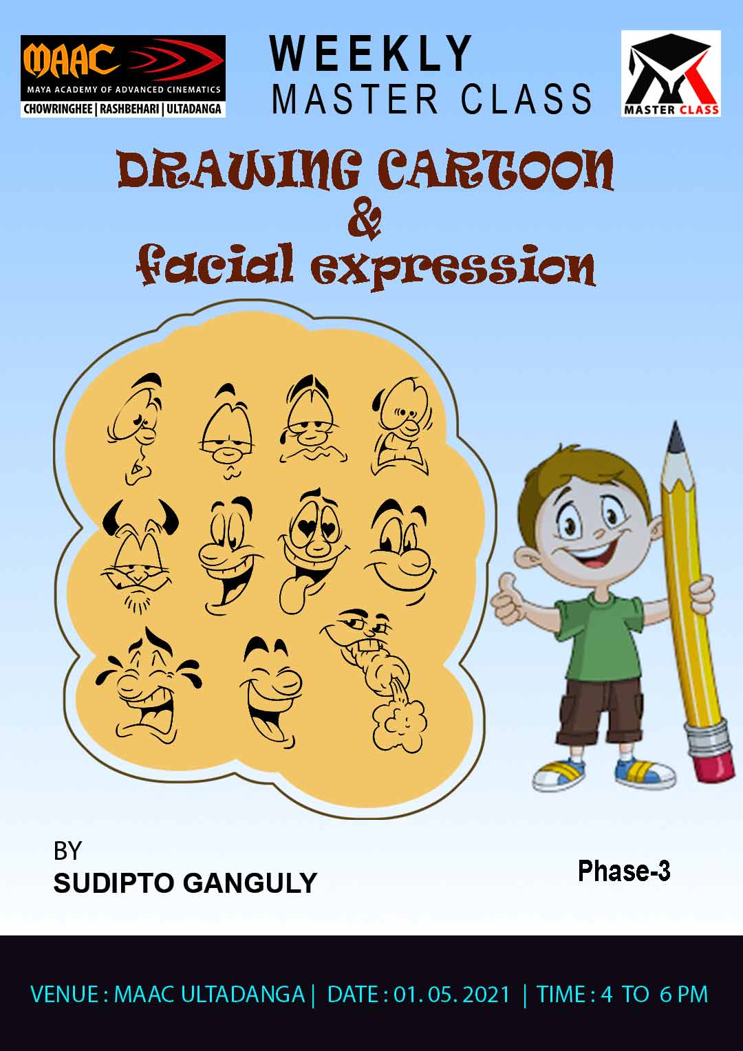 Weekly Master Class on Drawing Cartoon & Facial Expression
