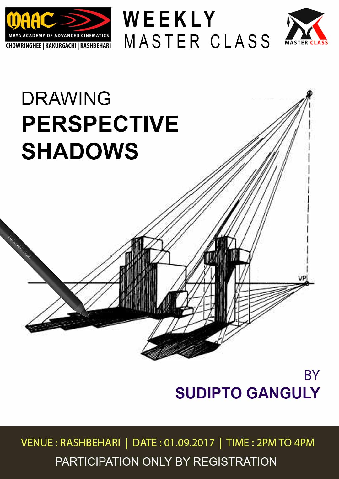 Weekly Master Class on Drawing Perspective Shadows - Sudipto Ganguli