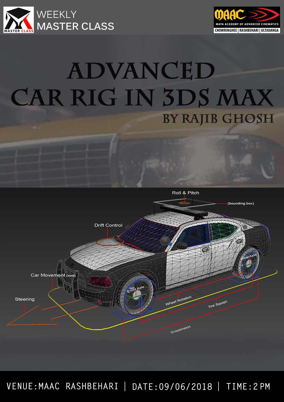 Weekly Master Class on Advanced Car Rig in 3DS Max