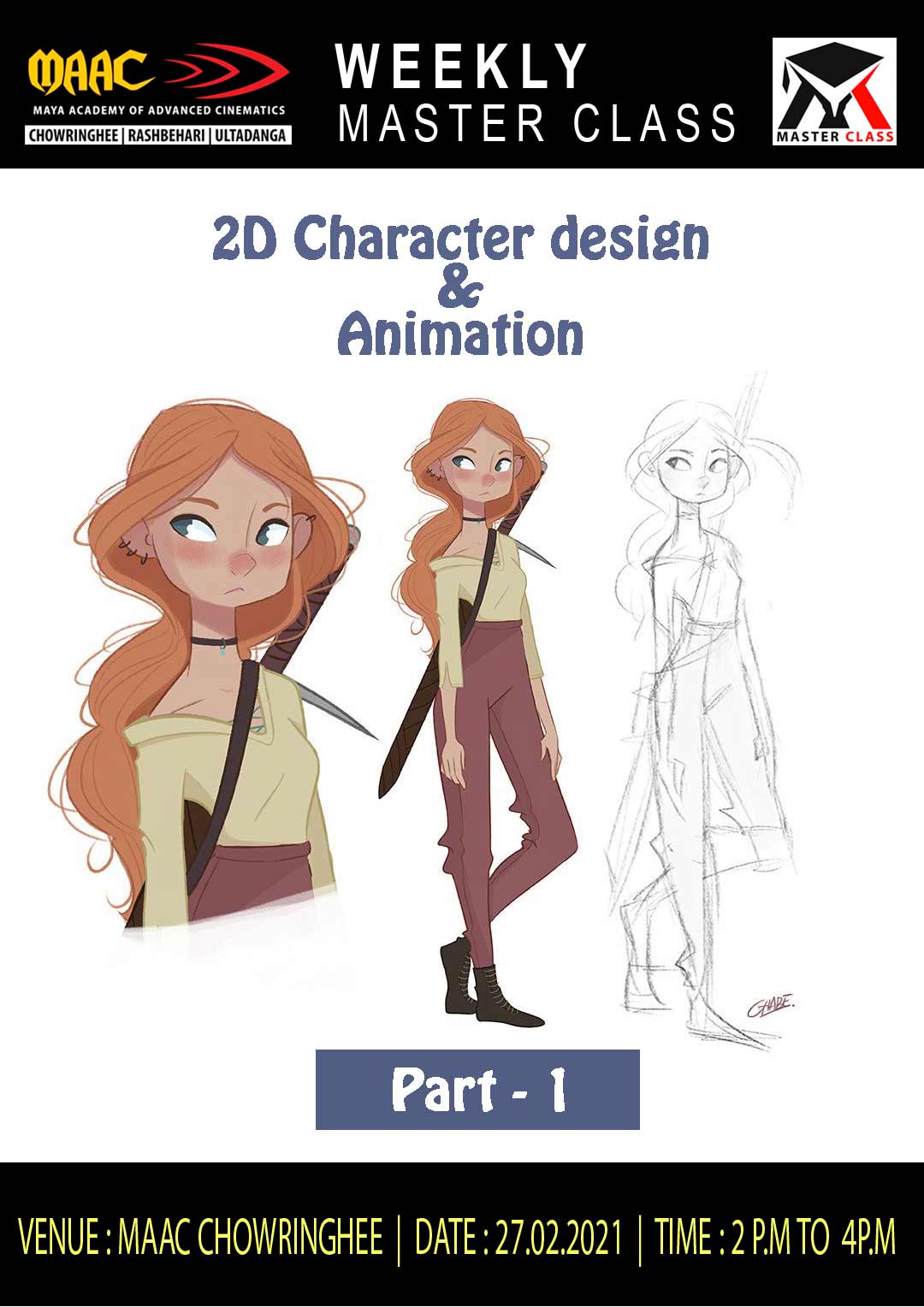 Weekly Master Class on 2D Character Design & Animation
