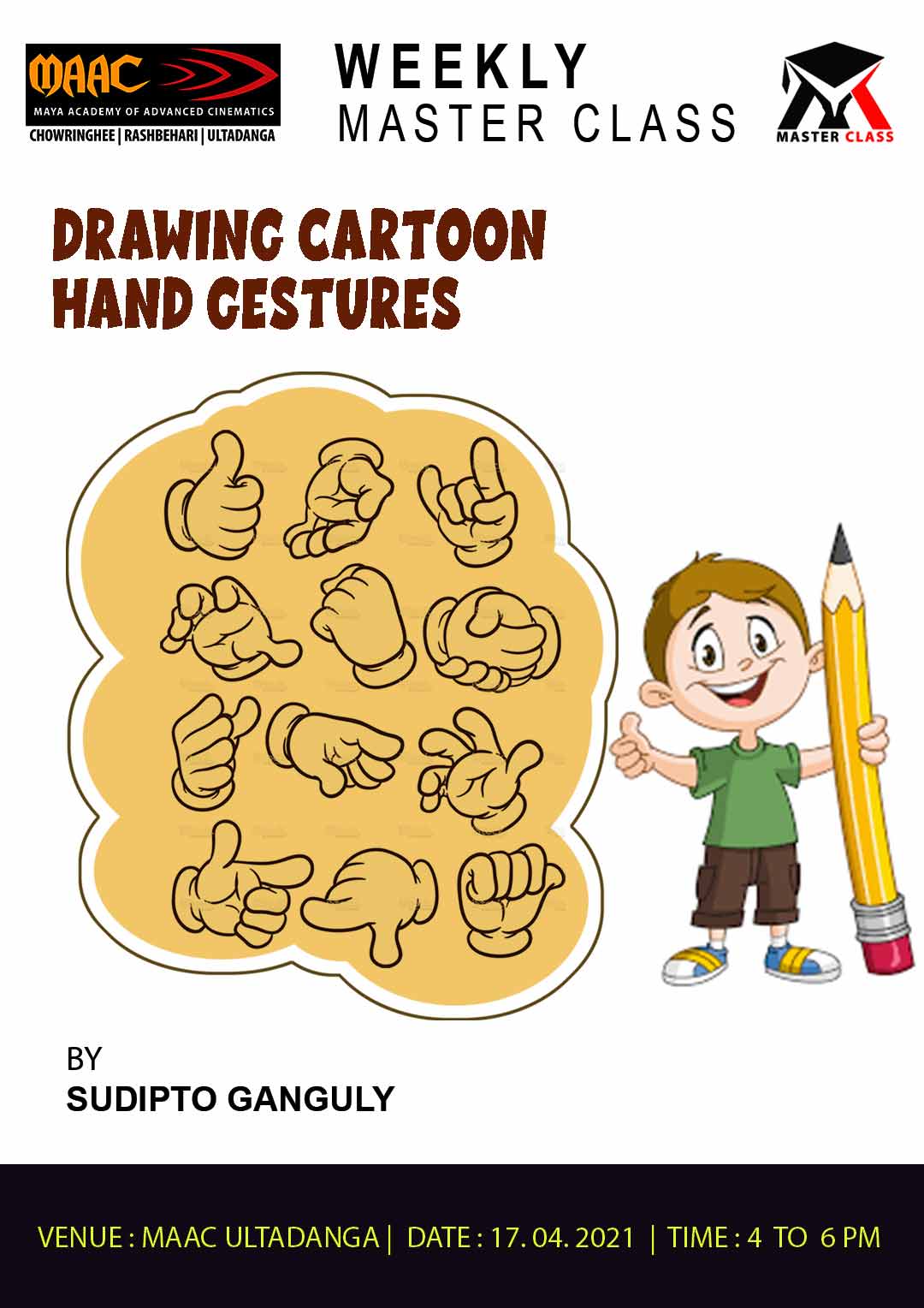 Weekly Master Class on Drawing Cartoon Hand Gestures